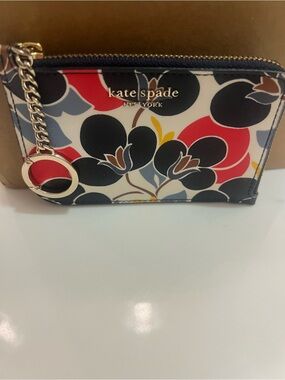kate spade Floral Zip Card Case Wallet - Red, Black, Blue, Yellow